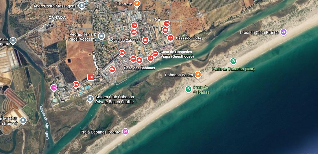 Mapa de Cabanas de Tavira