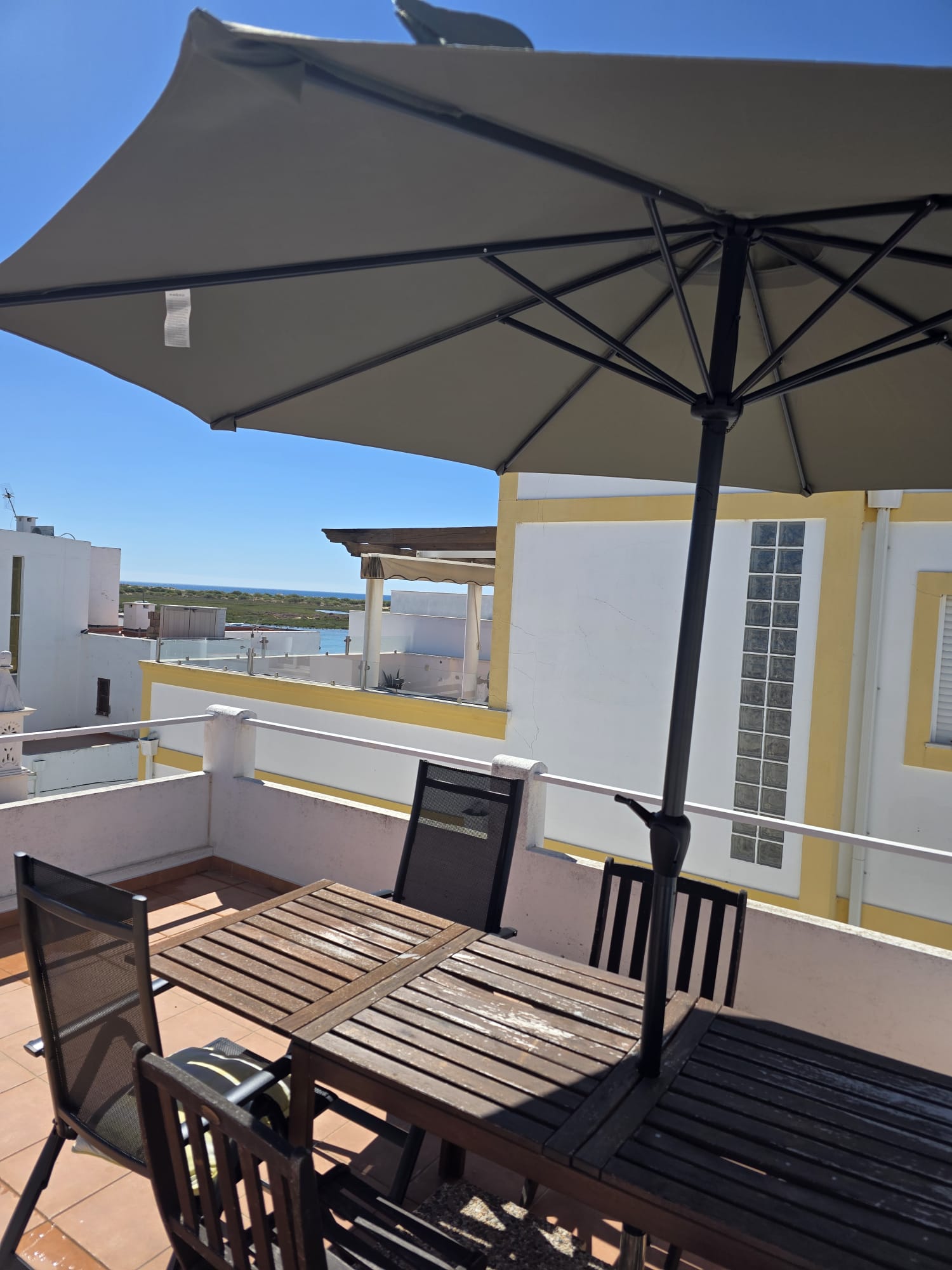 T2 terrace with umbrella